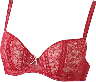 Wacoal Women's Rhapsody In Lace Contour Underwire Bra In Jester Red