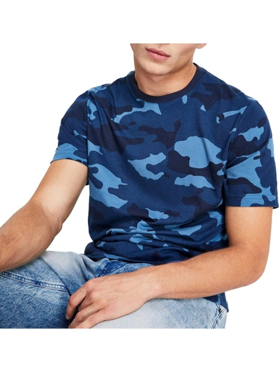 Sun + Stone Mens Camo Short Sleeve T-shirt In Blue