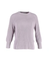 MAX MARA RIBBED CREWNECK SWEATER IN LAVENDER COTTON