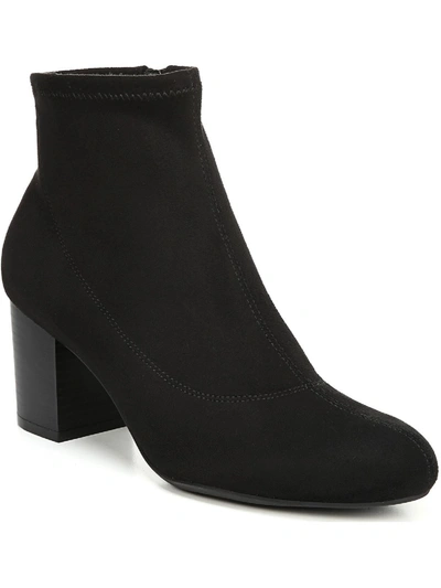 Lifestride Peaches Womens Micro Suede Zipper Ankle Boots In Black