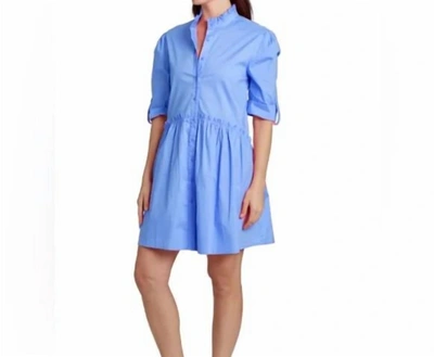 Taylor Tillman Cammie Ruffle Shirt Dress In French Blue