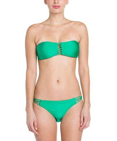 Pq Swim Women's Braided Full Bikini Bottom In Jade Green