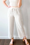 VERY J GO WITH THE FLOW LINEN PANTS IN OATMEAL