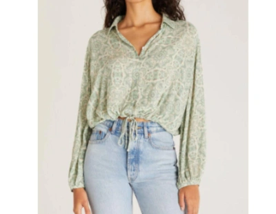Z Supply Becca Medallion Top In Tropical Teal In Green