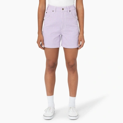 Dickies Women's Hickory Stripe Shorts, 5" In Purple