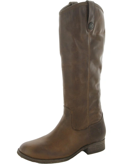 Frye Melissa Womens Faux Leather Riding Knee-high Boots In Brown