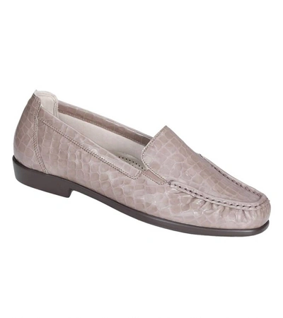 Sas Women's Joy Loafer - Medium In Taupe Croc In Grey