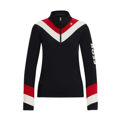 Hugo Boss Boss X Perfect Moment Sweatshirt With Stripes And Branding In Black