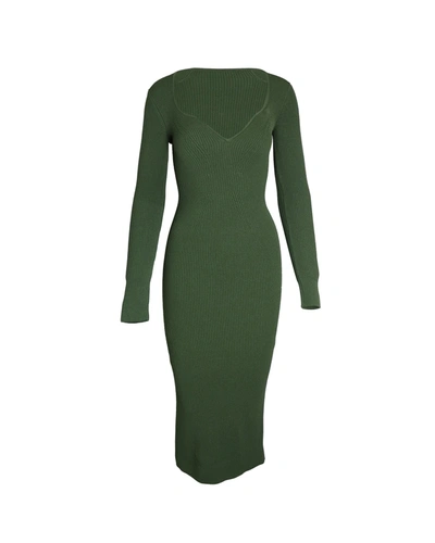 Khaite Alessandra Midi Dress In Green Viscose