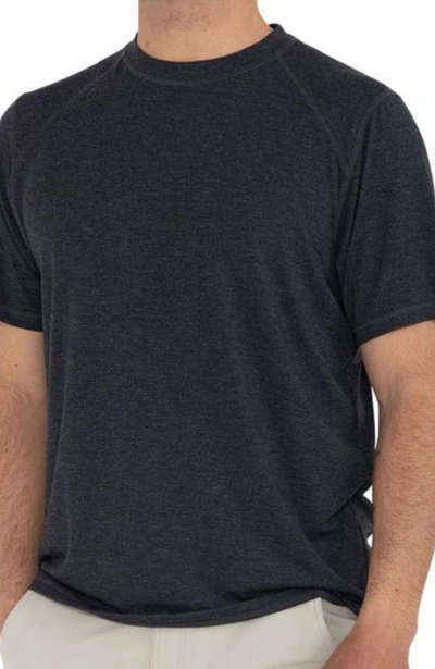 Free Fly Men's Bamboo Midweight Motion Tee In Heather Black In Grey