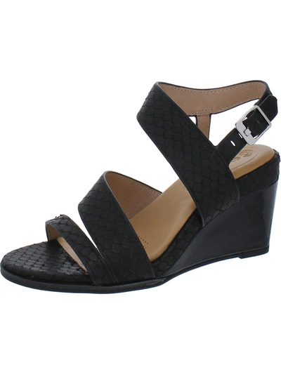 Corso Como Nashila Womens Leather Ankle Strap Wedge Sandals In Black