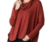 CY FASHION COWL NECK SWEATER IN RUST