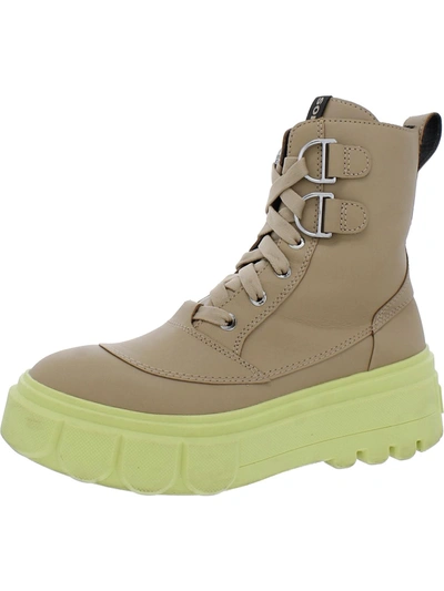 Sorel Caribou Leather Lace-up Boots In Beige