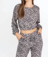 Le Lis Cheetah Crop Top In Grey
