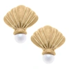 CANVAS STYLE WOMEN'S GEORGETTE COQUILLE STUD EARRINGS IN WORN GOLD
