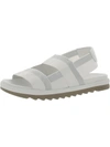 Cougar Lucia Womens Metallic Leather Trim Slingback Sandals In White