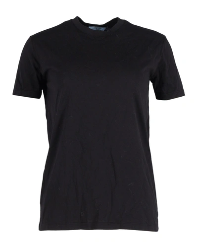 Prada Classic Crewneck T-shirt In Black Cotton