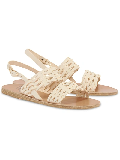 Ancient Greek Sandals Dinami Woven Womens Ankle Strap Casual Slingback Sandals In Beige