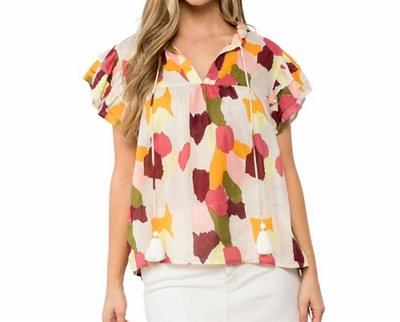 Thml Multi Spotted Top In Pink In White
