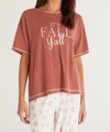 Z SUPPLY OLD SCHOOL FALL Y'ALL TEE IN BROWN