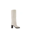 ISABEL MARANT LEILA BOOTS IN WHITE LEATHER