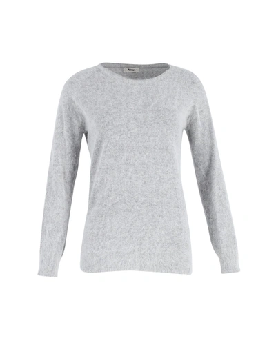Acne Studios Brushed Knit Sweater In Grey Mohair