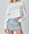 BAEVELY BY WELLMADE BRIDE PATCH SWEATSHIRT IN IVORY