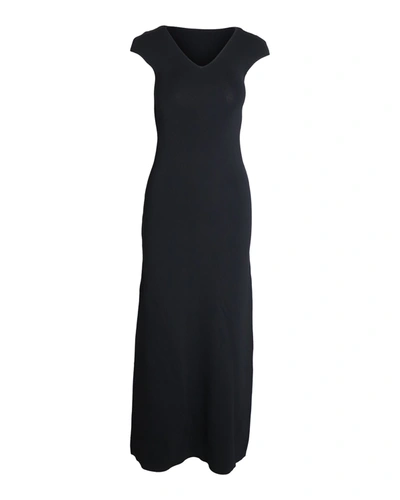 Totême Toteme V-neck Gown In Black Viscose