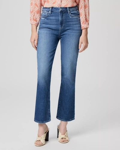 Paige Claudine Hi-rise Flare Ankle Jean In Formation In Blue