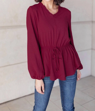 Andree By Unit Annalise Blouse In Deep Berry In Pink