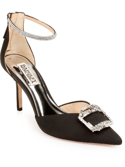 Badgley Mischka Marlow Womens Embellished Stiletto Pointed Toe Heels In Black