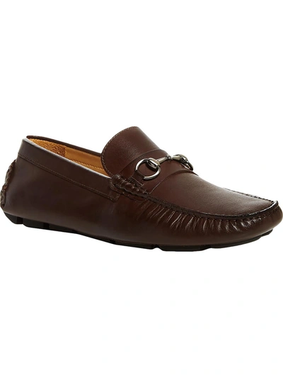 The Men's Store Bit Mens Leather Slip On Loafers In Brown