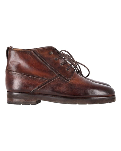Berluti Lace Up Boots In Brown Leather