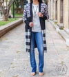 SOUTHERN GRACE LONG SLEEVE CARDIGAN IN BLACK AND WHITE