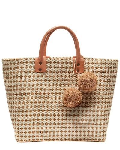 Mar Y Sol Hadley Small Sisal Tote In Beige