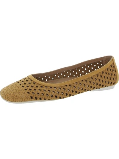 Gentle Souls By Kenneth Cole Eugene Travel Womens Leather Slip-on Ballet Flats In Brown