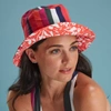 KRIMSON KLOVER REVERSIBLE BUCKET HAT IN PRISM STRIPE/CORAL FLORAL