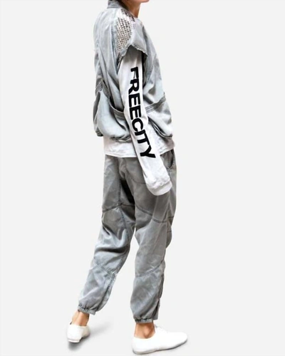 Freecity Satinglass Jump Pant In Silver Glass In Grey