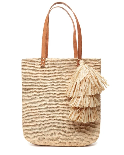 Mar Y Sol Carolina Raffia Shoulder Bag In Beige