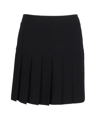 Joseph Pleated Mini Skirt In Black Polyester