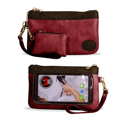 Save The Girls Catchy Clutch/crossbody Bag In Shady Rose In Red