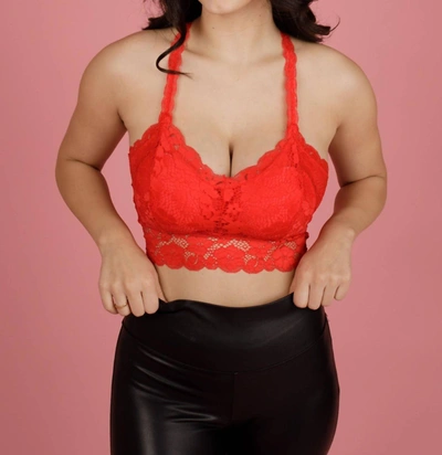 Jadyk Juliette Racerback Bralette In Red In Pink