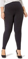 HUE WOMEN'S COTTON LEGGING IN GRAPHITE HEATHER