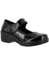 EASY WORKS BY EASY STREET LET SEE WOMENS FAUX LEATHER SLIP ON CLOGS