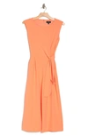 Tahari Asl Side Tie Crop Wide Leg Jumpsuit In Apricot