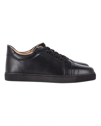 Christian Louboutin Vieira Low-top Sneakers In Black Calfskin Leather