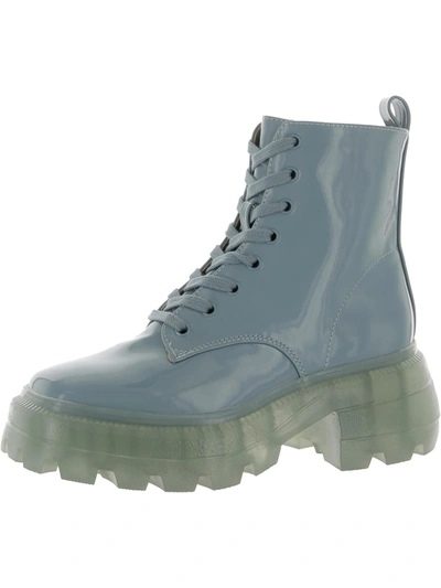 Katy Perry The Geli Womens Ankle Pull On Combat & Lace-up Boots In Blue