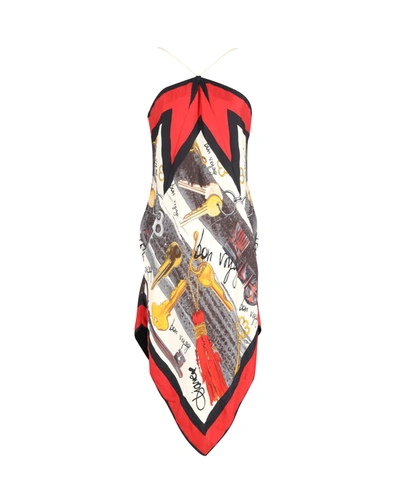 Diane Von Furstenberg Printed Halter Dress In Multicolor Silk