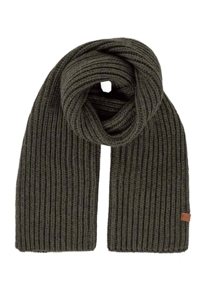 Bickley + Mitchell Bi-color Cable Knit Scarf In Army Twist In Black