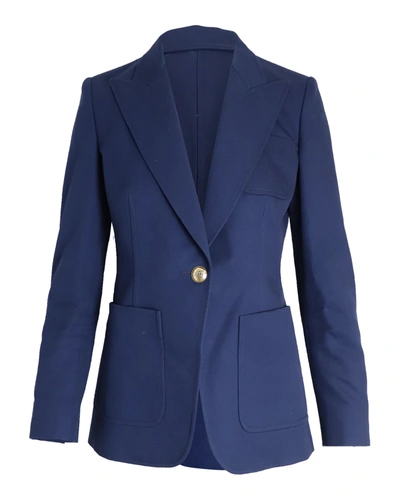 Emilio Pucci Tailored Blazer In Blue Cotton